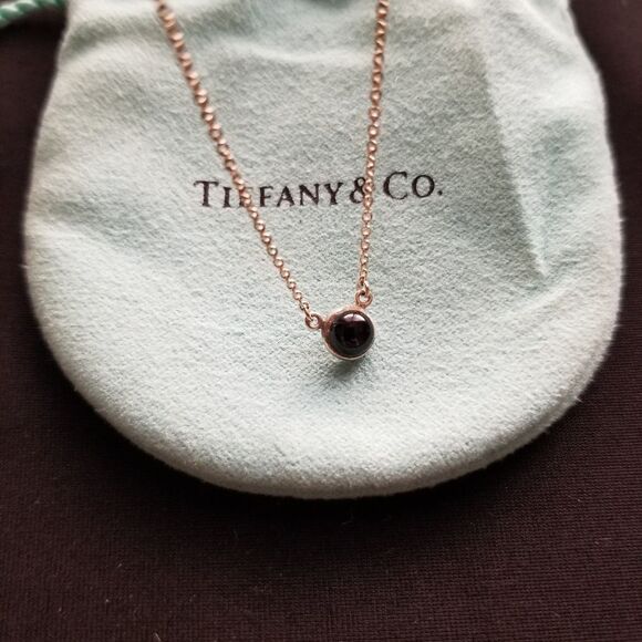 Tiffany & Co. Silver Necklace with Black Pendant - Picture 3 of 6